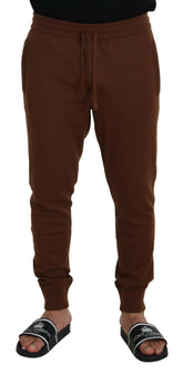 Dolce & Gabbana Brown Cashmere Men Drawstring Jogger Pants -   -  Dolce & Gabbana.